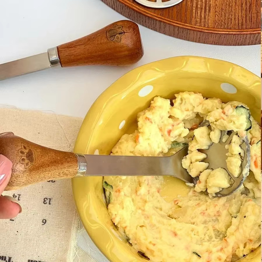 DUTRIEUX Kartoffelstampfer aus Edelstahl mit Holzgriff in Silber und Braun - Bild 2