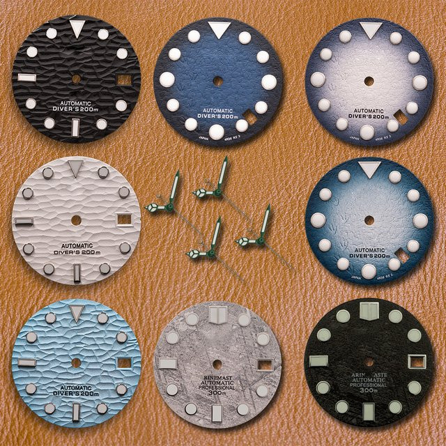 CHUNMAO Uhrenmodifikationszubehör, 28,5 mm, S-Logo, 3D Wave Dial, grün - Bild 1