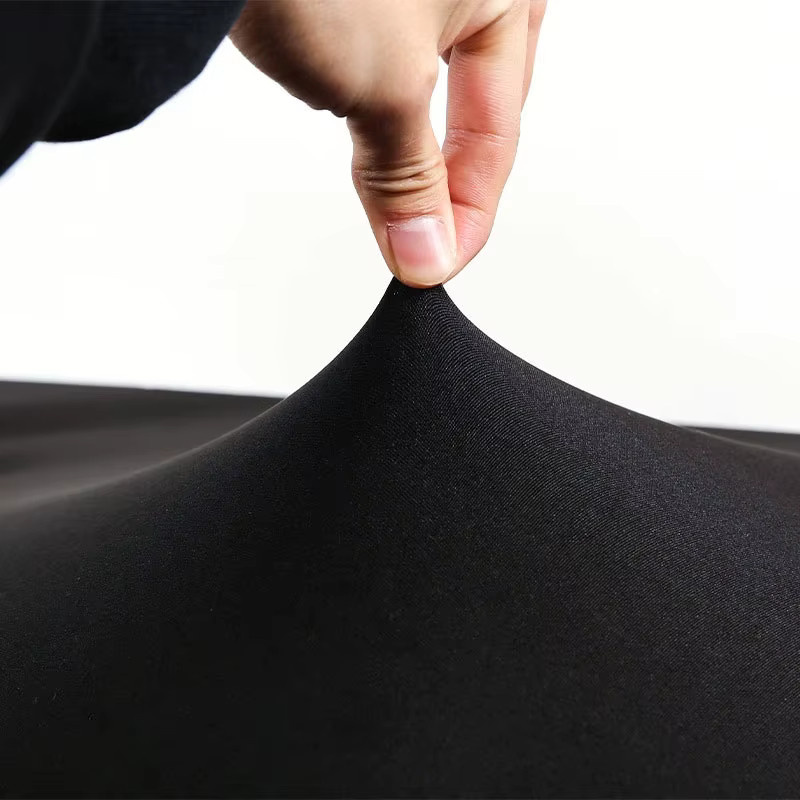 Einfarbige rechteckige Stretch-Tischdecke in Schwarz für Hochzeiten, Bankette und Partys - Bild 3