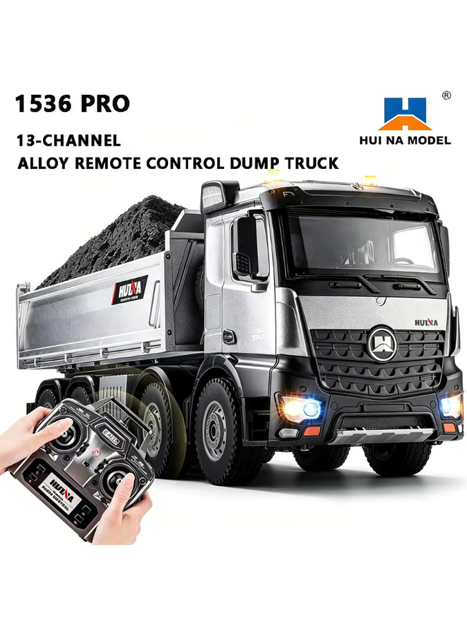 HUINA 1536 Pro Muldenkipper, ferngesteuert, 1:14, Metall, Grau - Bild 6