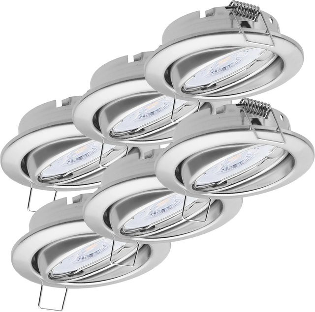 Oktaplex 6er Set Einbauspot Dijon in Chrom, 3-stufig dimmbar mit LED Modul, Warmweiß, 4,8W, 380lm, schwenkbare Deckenstrahler - Bild 1