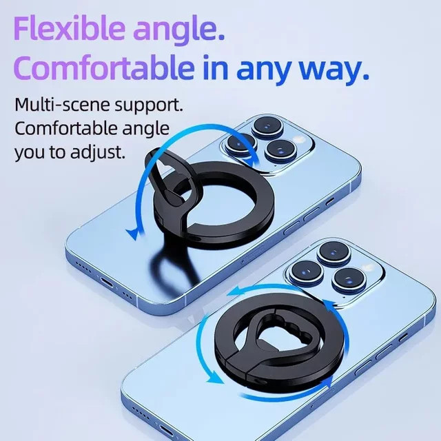 Muzisn Magnetischer Telefonringhalter aus Metall in Schwarz mit integriertem Flaschenöffner und Anti-Rutsch-Fingergriff für dein Smartphone - Bild 1
