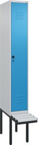 C+P Spind Classic PLUS Garderobenschrank mit Sitzbank, 1 Abteil, Lichtgrau, B: 212 cm, H: 81,5 cm, T: 30 cm - Bild 1