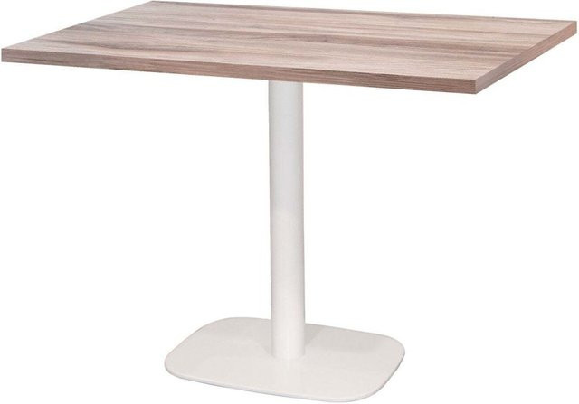 RestooTab Tisch Round rechteckig mit Eiche Platte und weißem Gestell, B/T/H: 120 x 70 x 75 cm - Bild 1