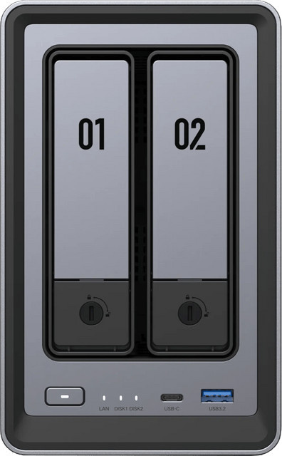 UGREEN NASync DXP2800 NAS-System in Grau mit USB-C und Ethernet/LAN - Bild 1