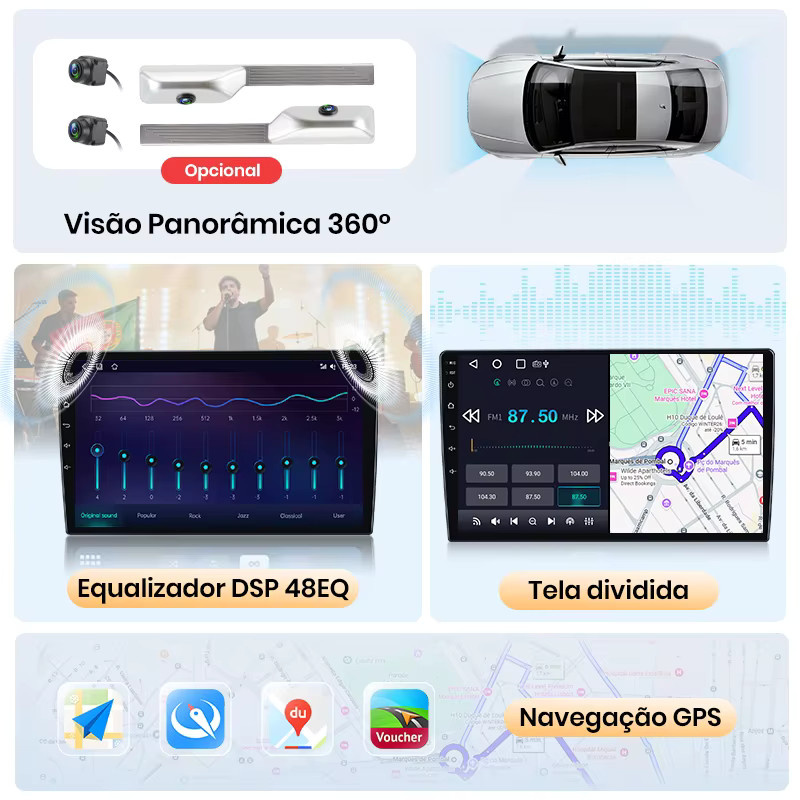 Junsun 8-Kern Android Autoradio mit Carplay und Android Auto für VW Multivan T5 2003-2015 in Schwarz mit GPS und DSP Touchscreen - Bild 6