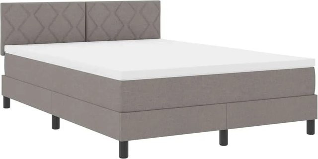 vidaXL Boxspringbett mit Matratze und LED-Unterbettbeleuchtung in Taupe, B/T/H: 160 x 200 x 88 cm - Bild 1