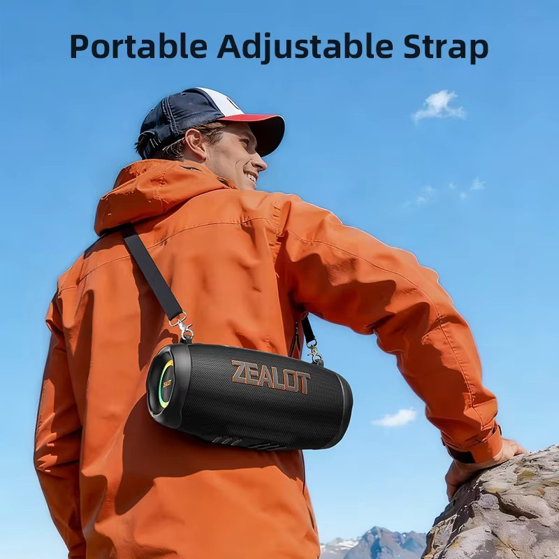 ZEALOT P16 Bluetooth-Lautsprecher in Schwarz mit IPX6 Wasser- und Staubschutz sowie 10 Stunden Akkulaufzeit - Bild 3
