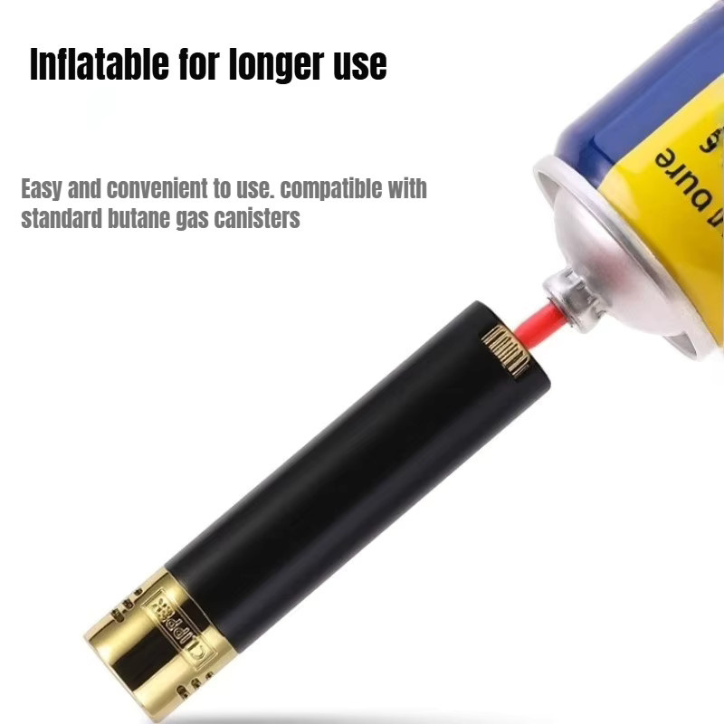 Clipper Metall-Butan-Gas-Feuerzeug in Schwarz, winddicht mit blauer Flamme - Bild 5
