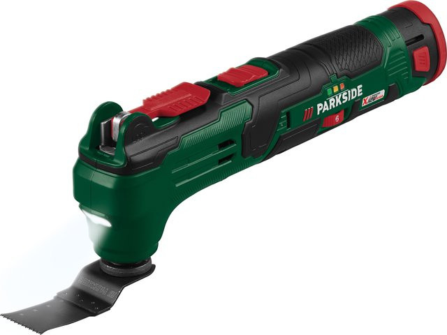 PARKSIDE 12 V Akku-Multifunktionswerkzeug-Starterset PAMFWS 12 A1 in Grün mit Akku und Ladegerät sowie Zubehör - Bild 1