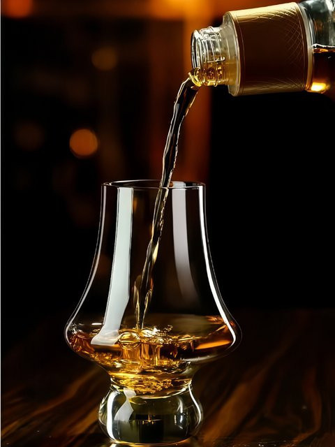 Handgefertigtes Kristall-Whisky-Glas im Tulpen-Design, transparent, ideal als Cognac-Probierbecher für Scotch und Bourbon - Bild 1
