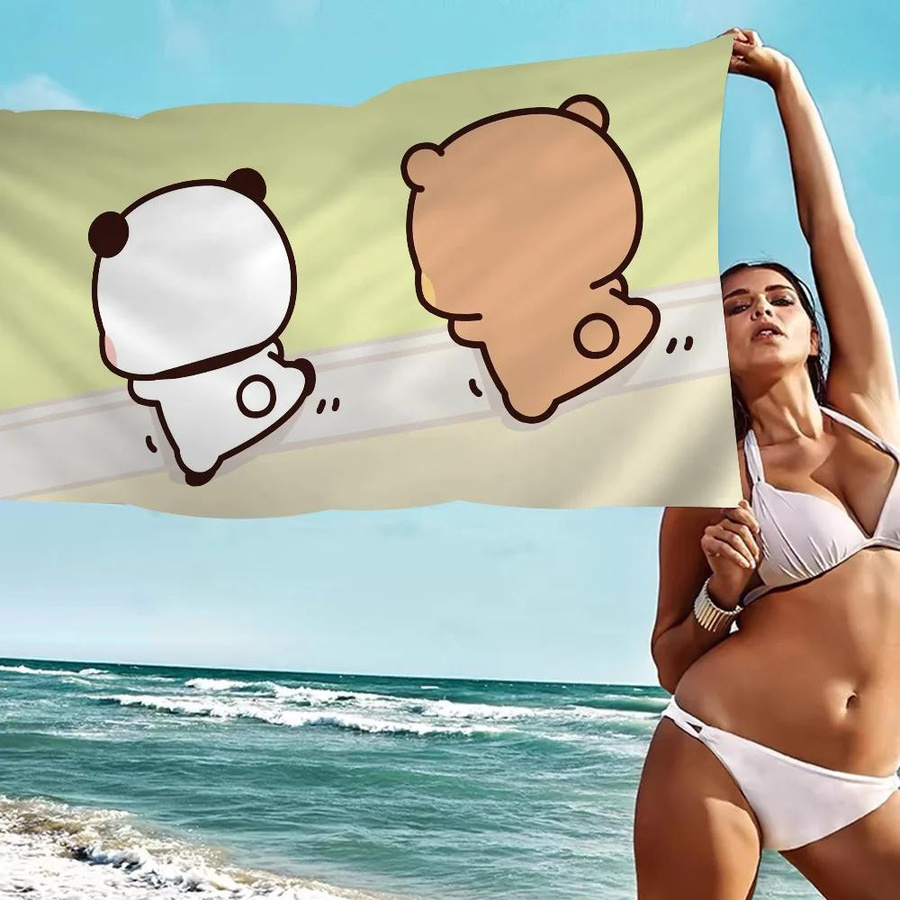 Ka Chen Muxi Bubu und Dudu Cartoon Strandtuch für Kinder in Weiß und Multicolour, B: 40 cm, H: 60 cm - Bild 2