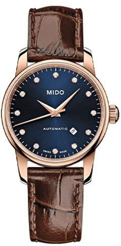 Mido Armbanduhr Automatik, blaues Zifferblatt, Edelstahl, Leder, 29 mm, Damen - Bild 1