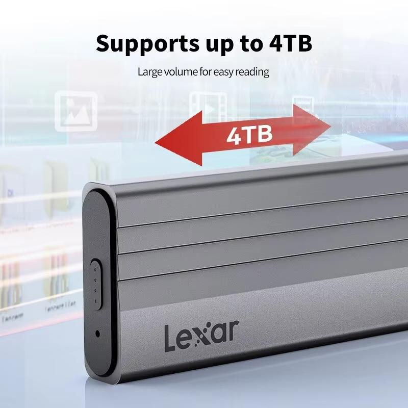 Lexar M.2 NVMe SSD-Gehäuse USB 3.2 Gen 2 Typ-C mit 10 Gbit/s, externes Festplattengehäuse für NVMe SSDs bis zu 4 TB, Grau - Bild 2