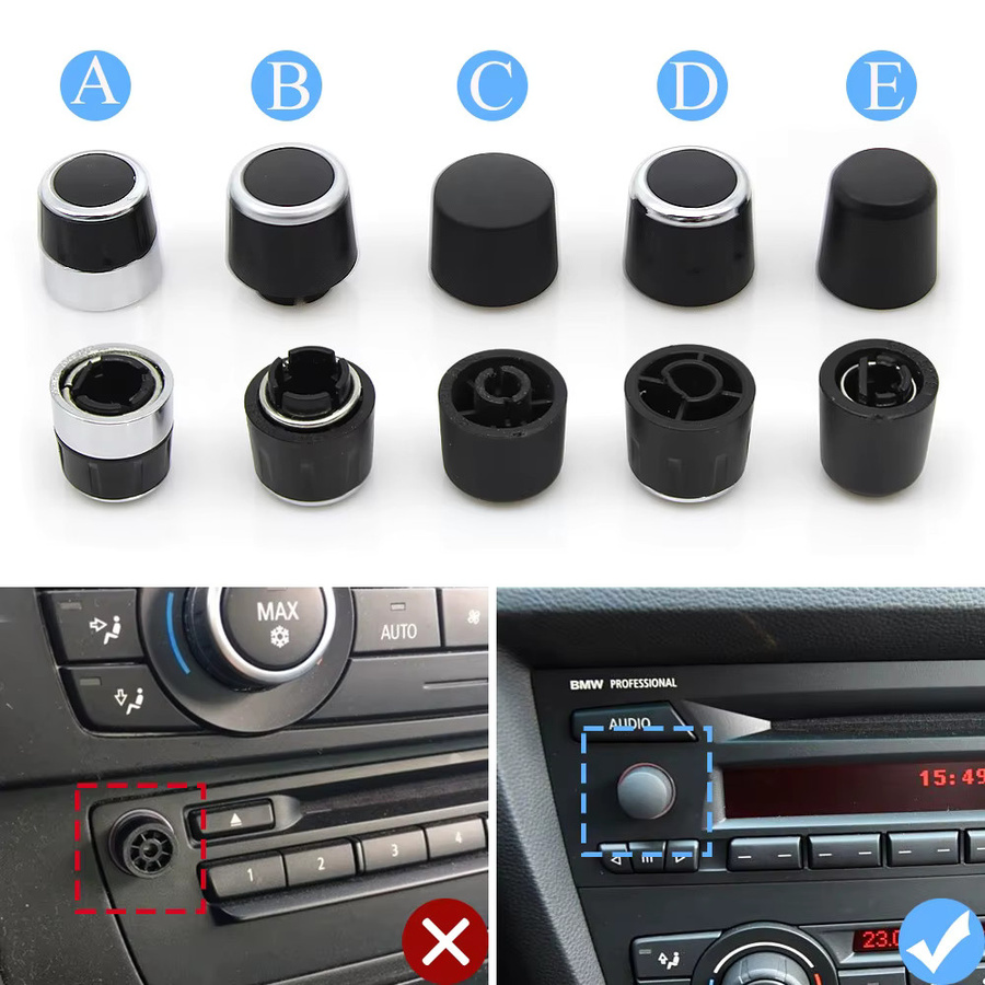 Goodithy Lautstärkeregler Drehschalter für BMW 1er 3er E81 E82 E87 E88 E90 E91 E92 E93 E84 E89 in Schwarz - Bild 3