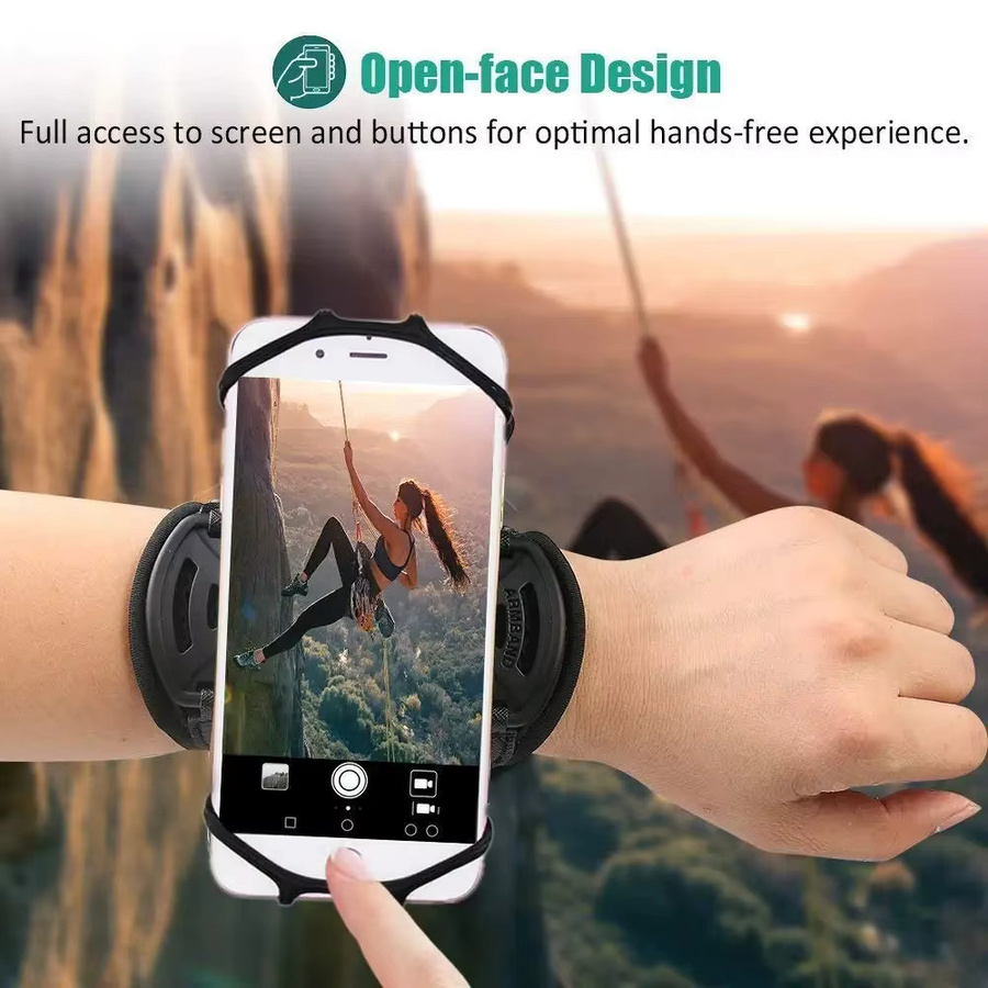 Universal Sportarmband für Smartphones mit 360 Grad Drehung in Schwarz zum Laufen, Wandern und Radfahren - Bild 4