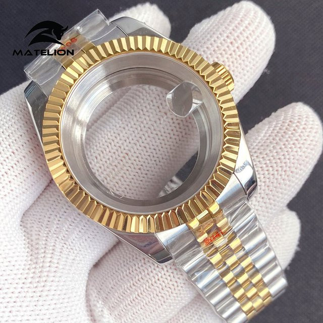 Matelion Taucheruhr Gehäuse, Edelstahl, Bicolor, roségold silber, Unisex - Bild 1