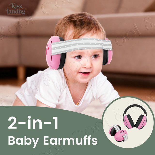momo&dudu Tragbare 2-in-1-Ohrenschützer für Babys mit Geräuschunterdrückung in Pink - Bild 1