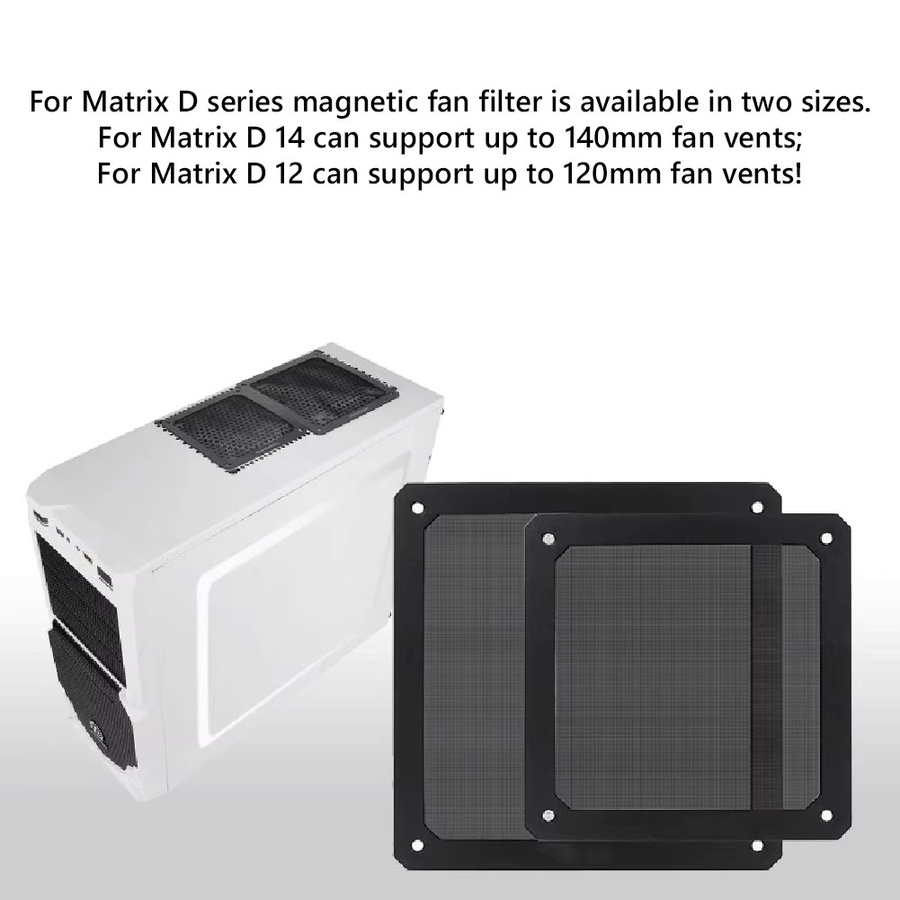 APWIKOGER PC Staubfilter aus schwarzem PVC, zuschneidbares Mesh für Computer-Kühlung, 80mm/90mm/120mm/140mm - Bild 6