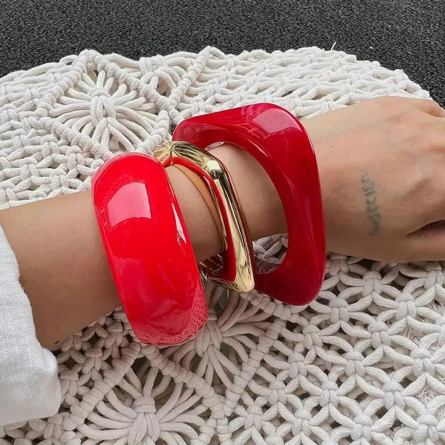 Salircon Armbänder, Rot, Punk, Damen - Bild 2