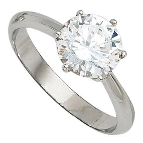 Colfem Ring 925 Sterling Silber, rhodiniert, Zirkonia, Damen, Ringgröße 54 - Bild 1
