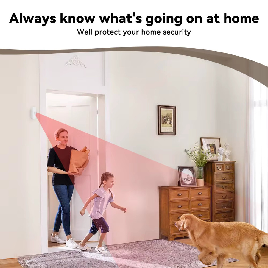 Tuya WiFi PIR-Bewegungssensor Infrarot-Körperdetektor in Weiß für Smart Home Sicherheitssysteme kompatibel mit Smart Life Alexa und Google Home - Bild 2