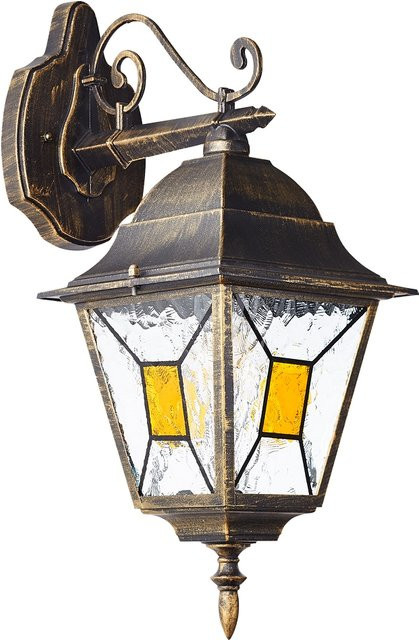 Brilliant Janel Außenwandleuchte Schwarz Gold, IP44, E27, dimmbar - Bild 1