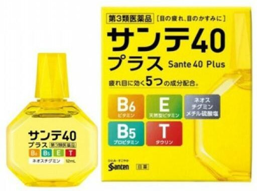 Santen Sante 40 Plus Augentropfen gegen Müdigkeit und Rötung, 12 ml - Bild 1