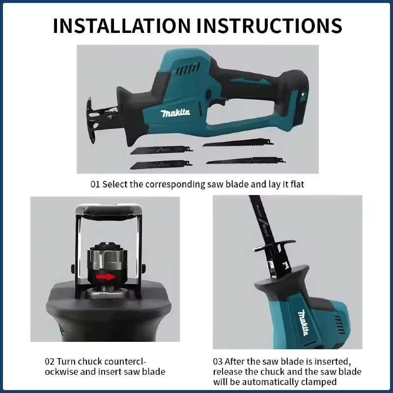 Makita DJR189 18V Akku-Säbelsäge bürstenlos für Holz und Metall - Bild 4