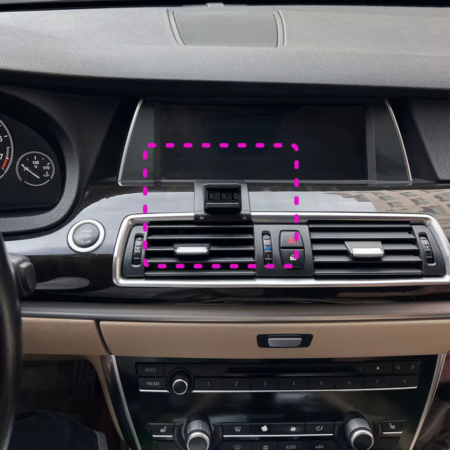 Magnetischer Autotelefonhalter mit kabellosem Laden für BMW 5er 5GT F07 2010–2017, Farbe: Schwarz - Bild 2