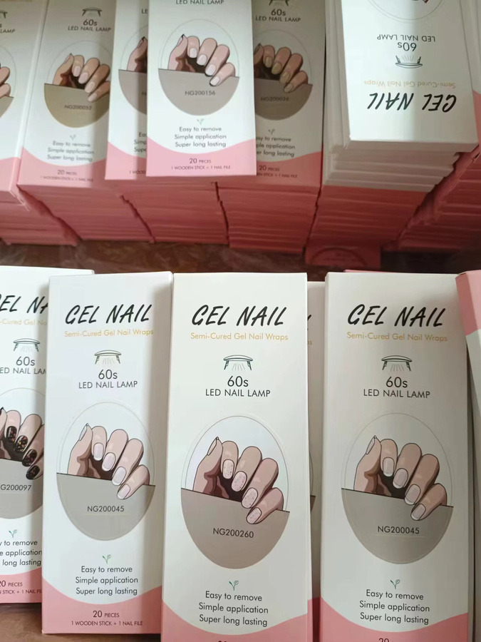 YAGOLYN Rosa Macaron UV Halbgehärtete Gel-Nagelstreifen Komplettset - Bild 3