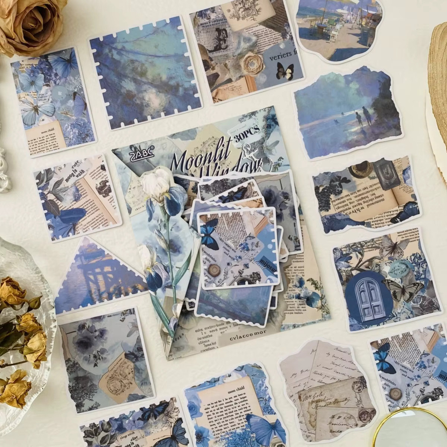 30 Stück Vintage-Aufkleber aus Papier in Multicolour für Scrapbooking, Tagebuch und DIY-Handwerk - Bild 2