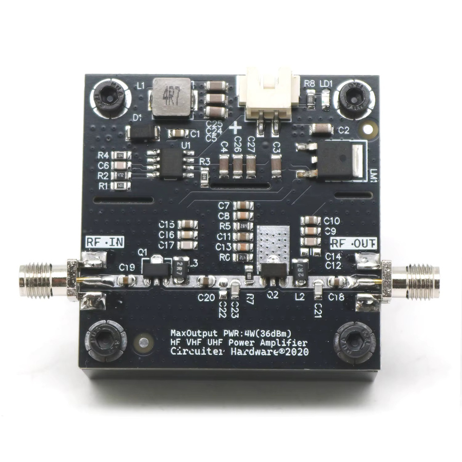 DYKBmetered Breitband-Leistungsverstärker RF-Signal-Power-Amp für VHF UHF FM 0,5MHz bis 800MHz in Schwarz - Bild 2