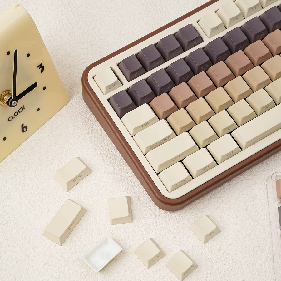 JCM Coffee Keycap Set mit Seitenbeleuchtung im Cherry Profile für mechanische Tastaturen, Multicolor, Dye-Sub Verfahren - Bild 2