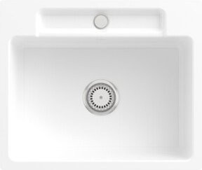 Villeroy & Boch Siluet 60 S Flat bündige Keramikspüle mit Ablagegarnitur und Handbetätigung in Snow White, Breite: 60 cm - Bild 1
