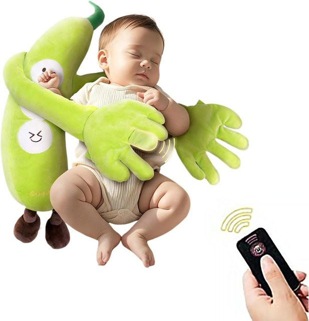 Yiran Toy Mehrstufiges Baby-Schnuffeltuch in Grün mit Klopf-Funktion aus weichem Plüsch zur Unterstützung der Kopfheben-Übung für Neugeborene von 0-12 Monaten - Bild 1