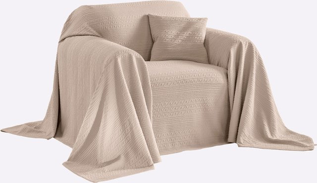Pereira da Cunha Überwurf und Kissenhülle aus Jacquard-Baumwolle in Beige - Bild 1