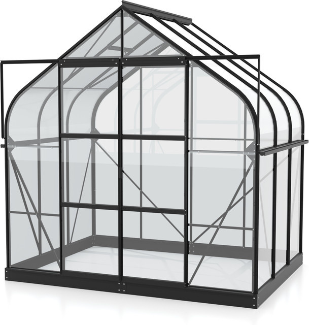Vitavia Gewächshaus Dione 5000 mit Stahlfundamentrahmen und ESG-Glas, schwarz, 5,0 m² - Bild 1