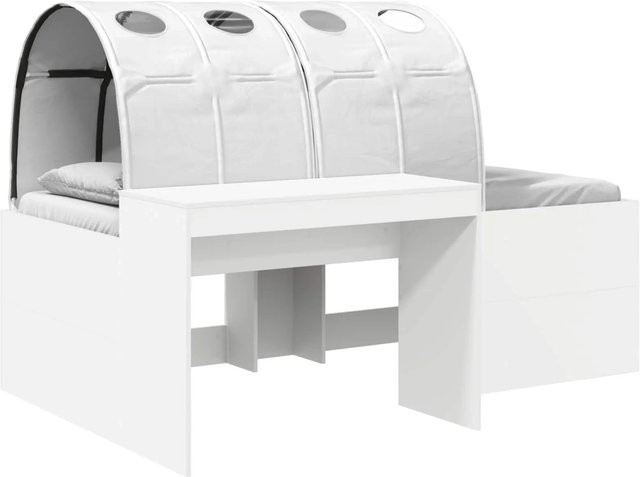 vidaXL Bett mit Tunnel in Artisian Eiche und Weiß aus Holzwerkstoff - Bild 1