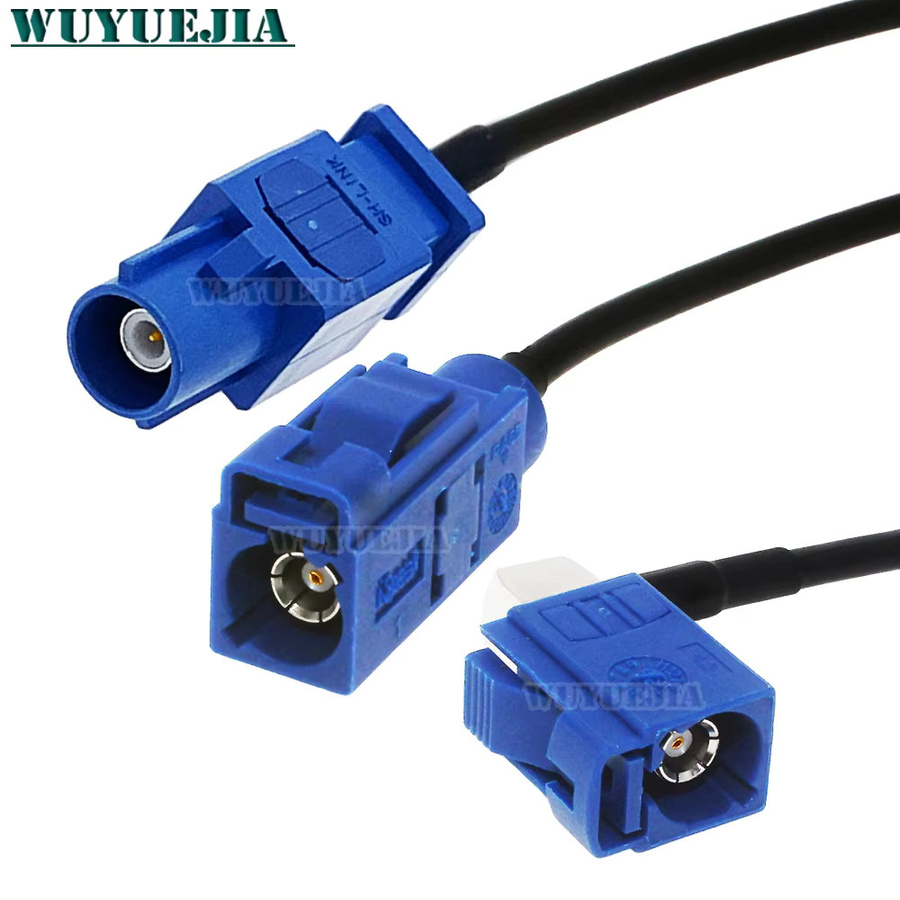 WUYUEJIA RG174 Koaxialkabel Blau Fakra C Buchse auf Fakra C Stecker Gerade 90 Grad für Autoradio-Antennenverlängerung - Bild 2