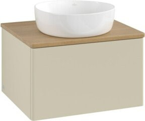 V&B Waschtischunterschrank Antao ohne Frontstruktur in Eiche Grau lackiert, B/T/H: 60 x 36 x 50 cm - Bild 1