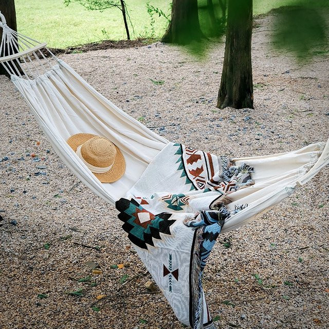 Graue Doppel-Hängematte für Outdoor und Camping sowie Innenbereich - Bild 1