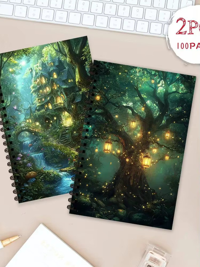 Notizbuch Verzauberter Wald mit linierte Seiten und Softcover in Multicolor für Damen und Herren - Bild 4