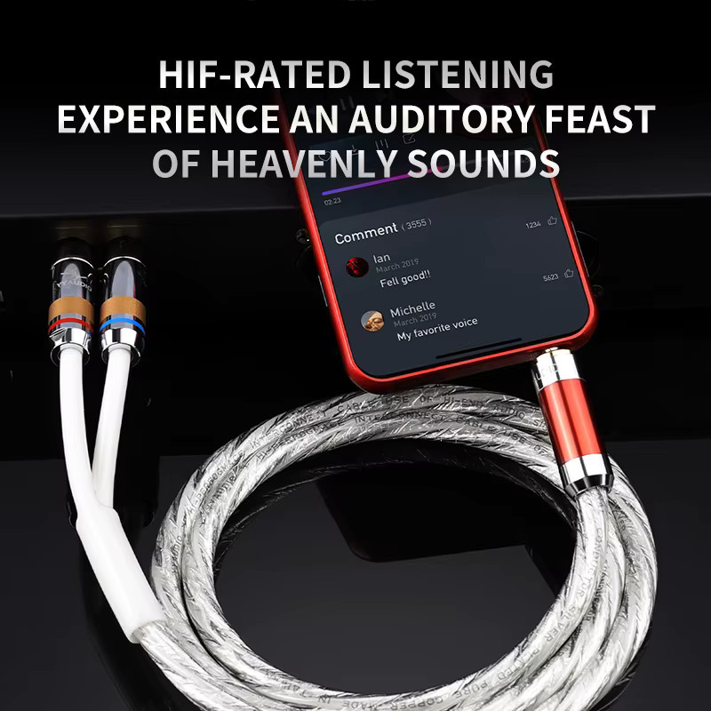 YYAUDIO 3,5 mm auf 2RCA Audiokabel für Mobiltelefone, Fernseher, Computer und Audiogeräte - Bild 3