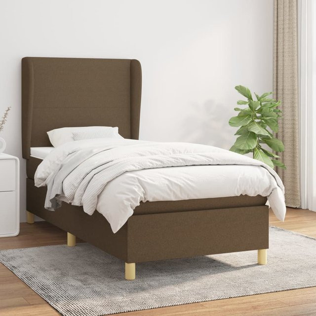vidaXL Boxspringbett mit Matratze Hybrid-Design aus Stoff in Braun, B/T/H: 80 x 200 x 118 cm - Bild 2