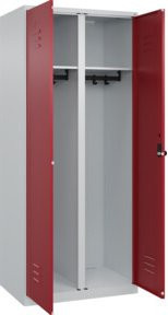 C+P Spind Classic PLUS Schwarz-Weiß mit 2 Abteilen und Sicherheits-Drehriegel, H x B x T: 185 x 80 x 50 cm - Bild 1