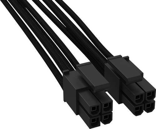 be quiet! Stromkabel mit 2x ATX-Stecker 8-pol (4+4), Schwarz, Länge: 45 cm - Bild 1