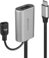 Lindy USB 3.1 Gen 1 Aktivverlängerungskabel USB-C auf USB-A, 5 m, Schwarz/Silber/Grau - Bild 1