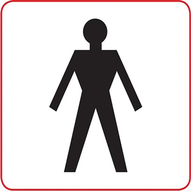 Conacord WC Aufkleber Herren Schwarz B: 8,5 cm, H: 8 cm - Bild 1