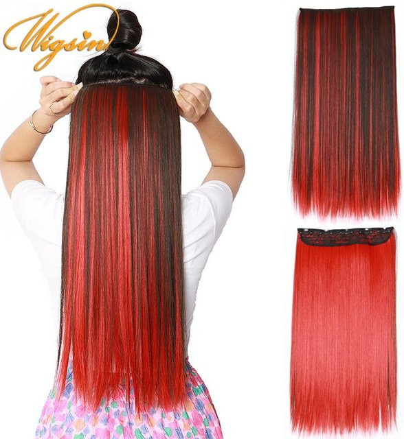 WIGSIN Haarverlängerung, 24 Zoll, Gerade, Synthetische Faser, Damen - Bild 1